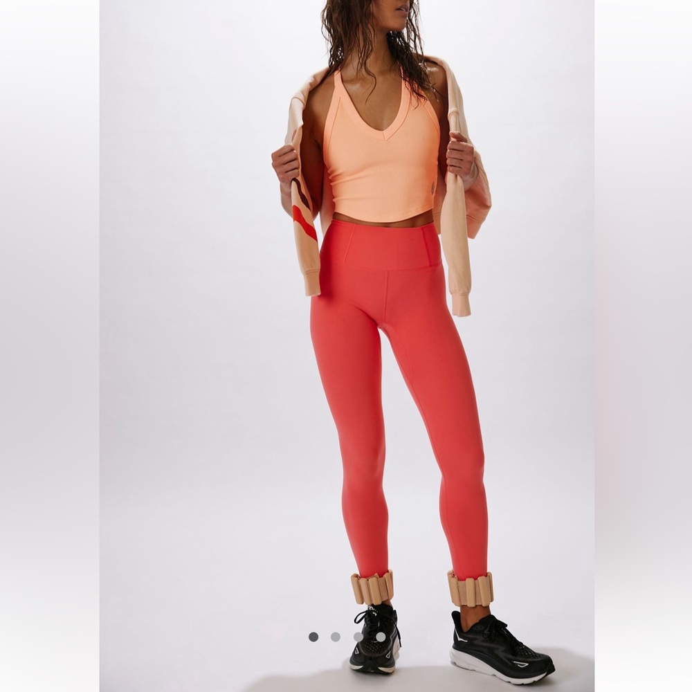 Free People Never Better 7/8 Length Leggings Size Medium Hibiscus